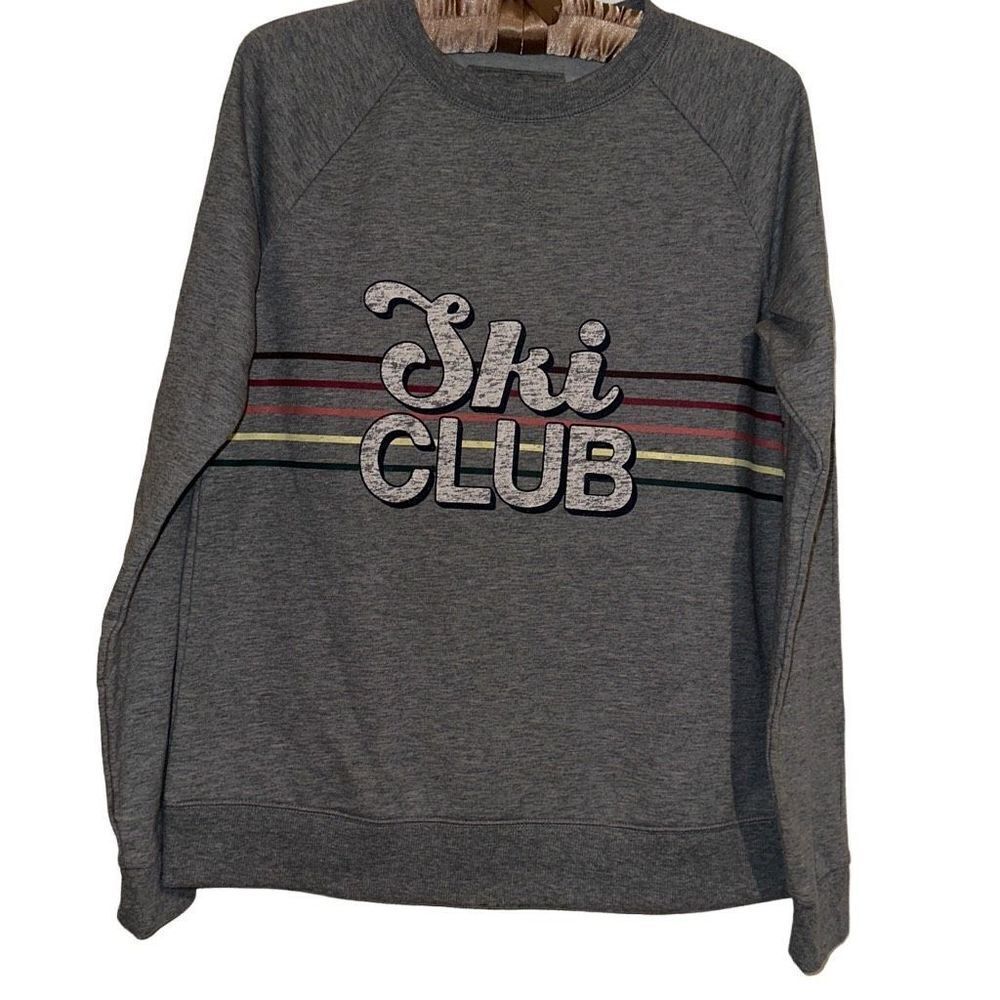 *New* Sonoma Ladies Size S Ski Club Heather Gray Crew Neck Lightweight Sweatshir